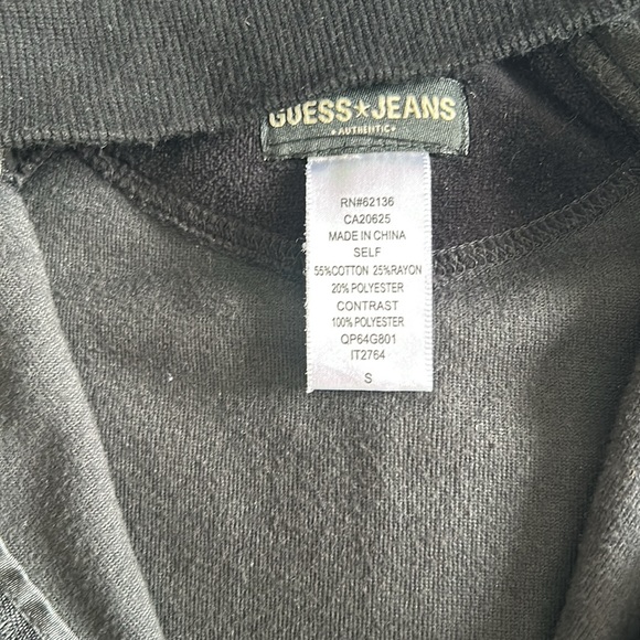 Guess Black Velour Jacket Size Small - Picture 4 of 6